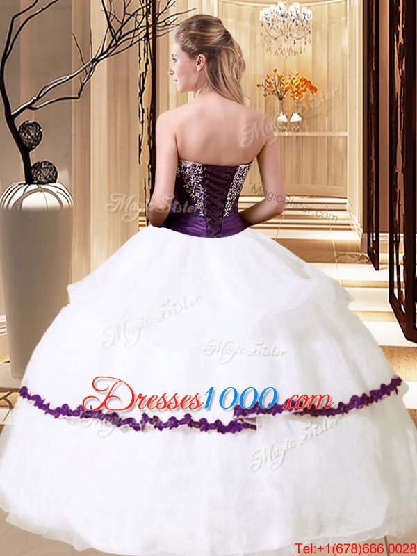 New Arrival White Sleeveless Beading Floor Length 15th Birthday Dress